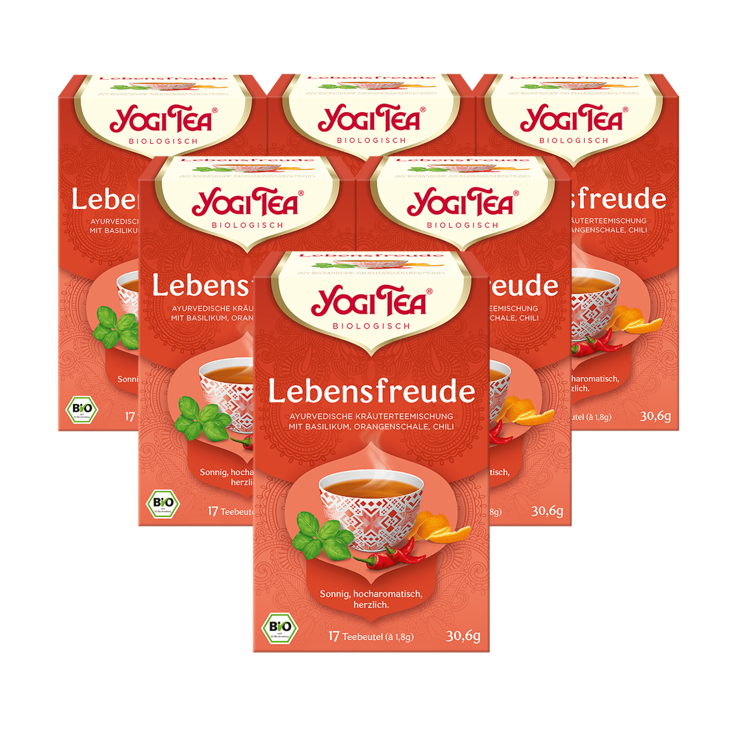 6 x BIO YOGI TEA Lebensfreude  | 6 x 30,6g