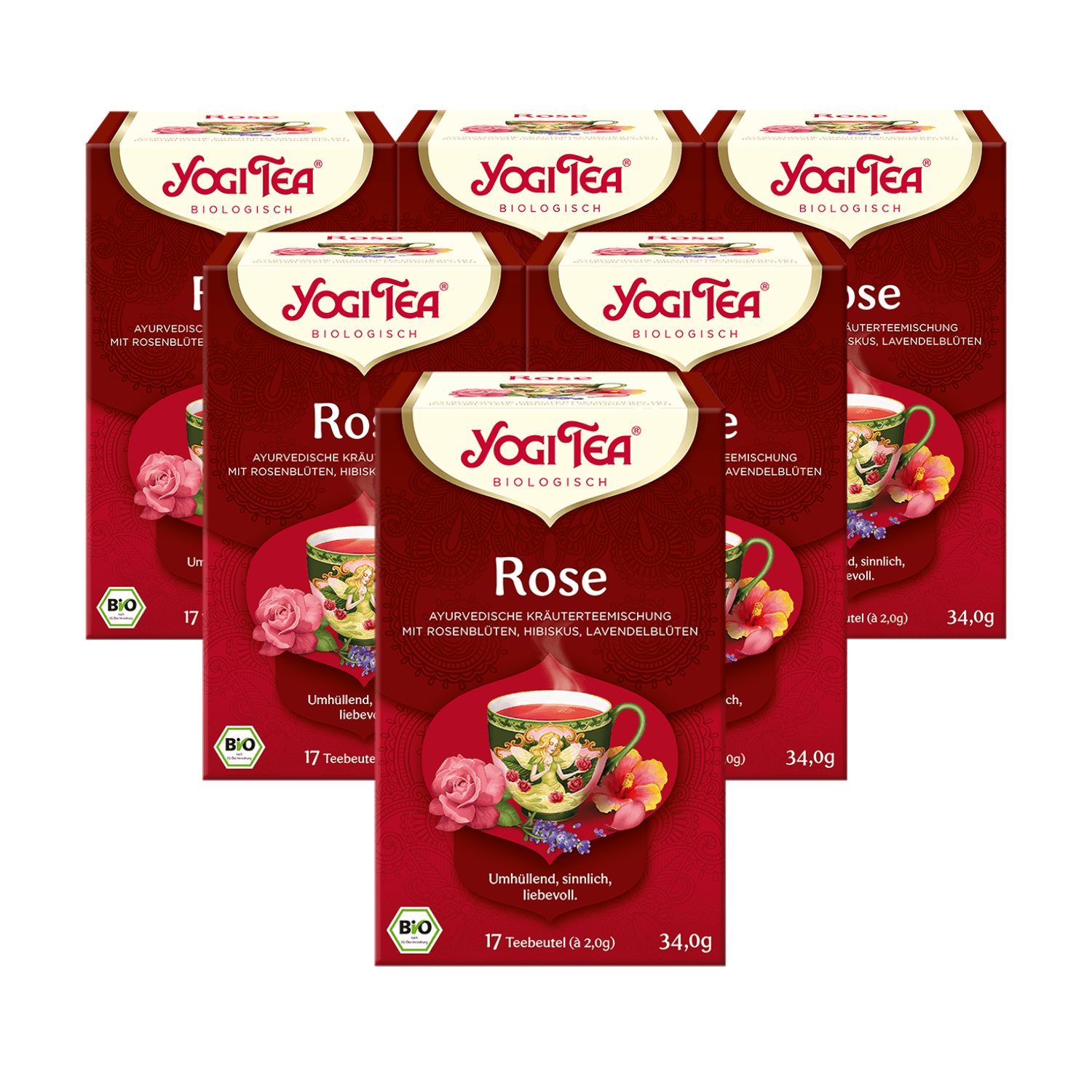 6 x BIO YOGI TEA Rose | 6 x 34g