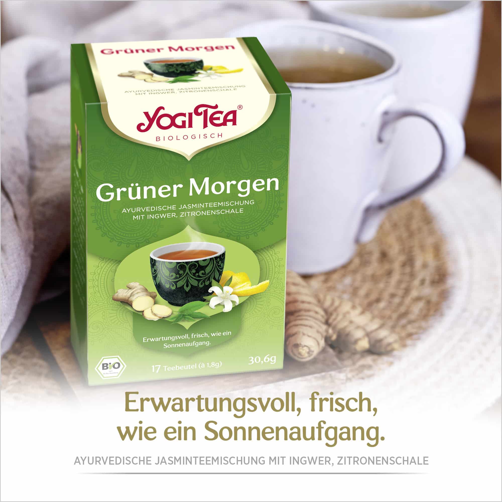 6 x BIO YOGI TEA Grüner Morgen | 6 x 30,6g 