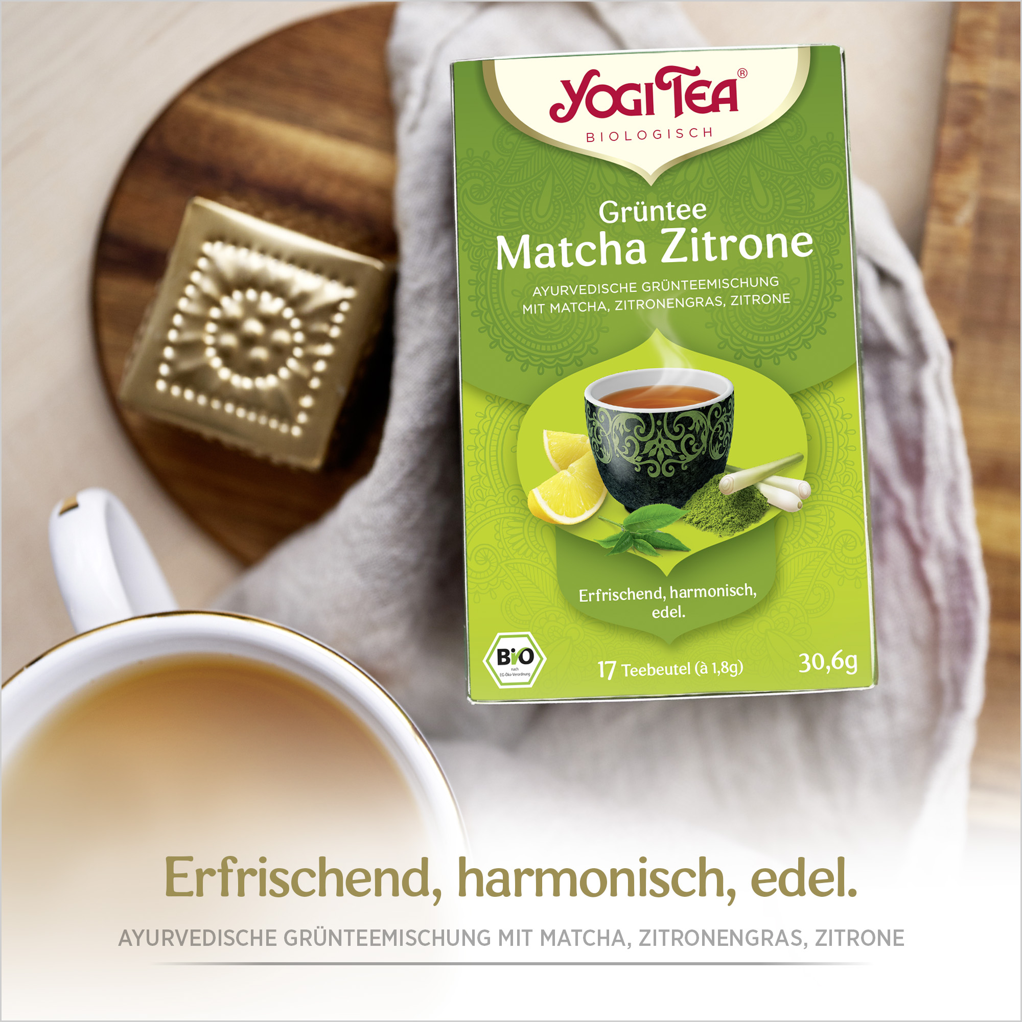 6x BIO YOGI TEA Grüntee Matcha Zitrone | 6 x 30,6g