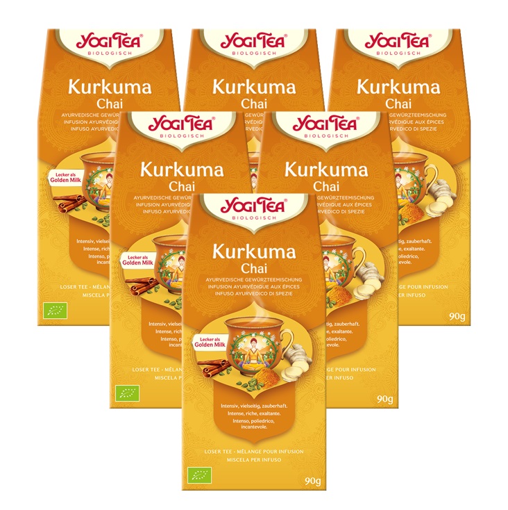 6 x BIO YOGI TEA Kurkuma Chai | 6x90g lose