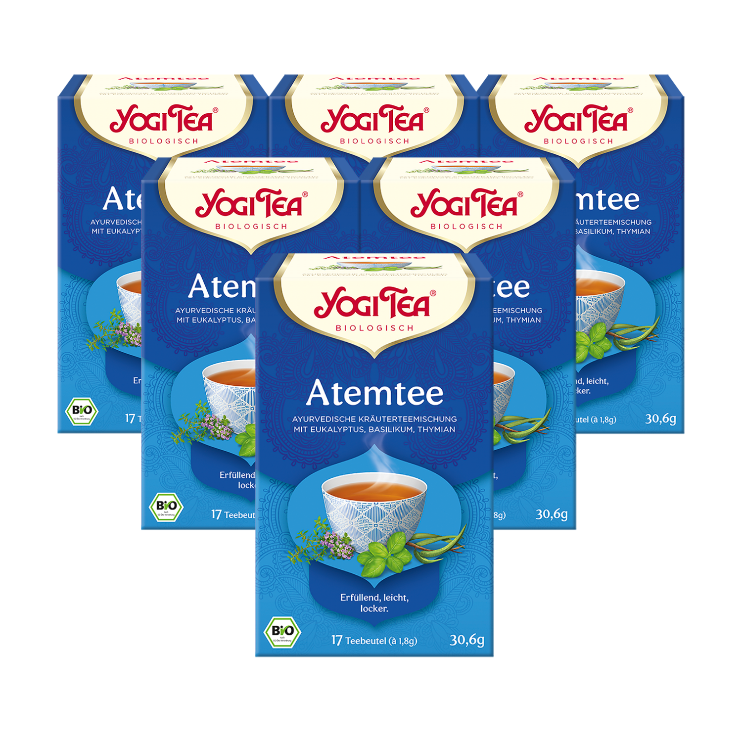 6 x BIO YOGI TEA Atemtee | 6 x 30,6g 
