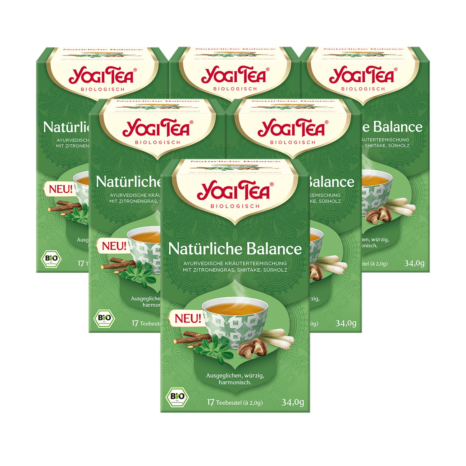 6 x BIO YOGI TEA Natürliche Balance | 6 x 34g