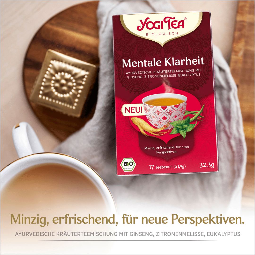6 x YOGI TEA Mentale Klarheit Bio 32,3g Bio Kräutertee - minzig. erfrischend