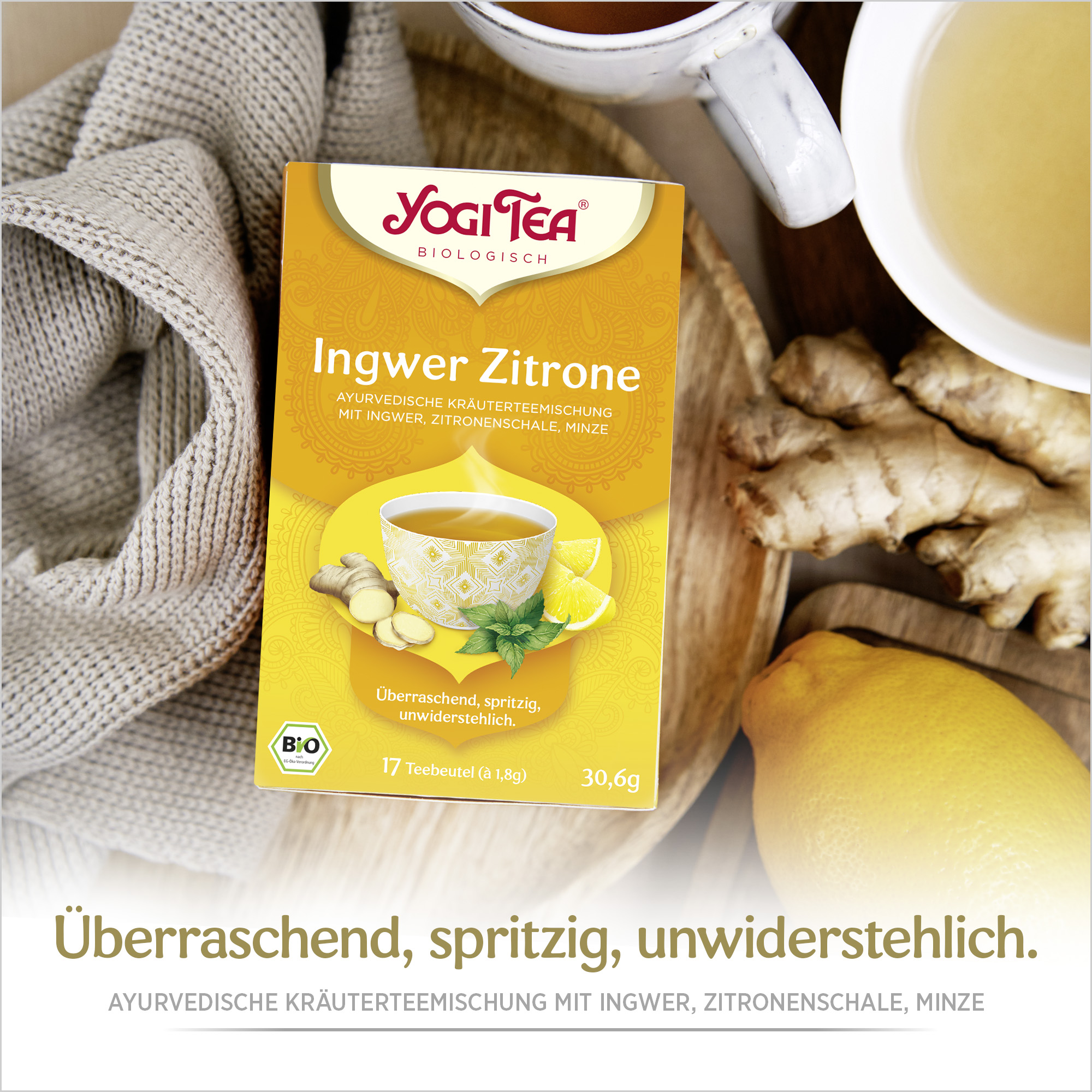 6 x BIO YOGI TEA Ingwer Zitrone | 6 x 30,6g 