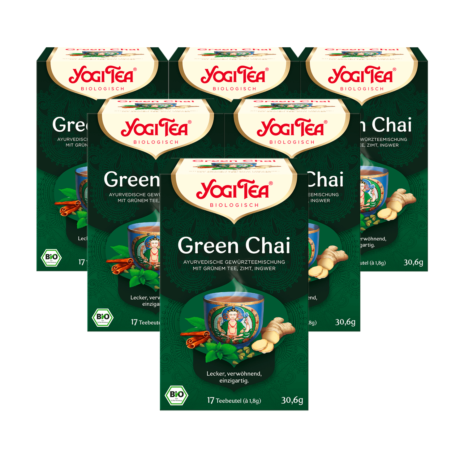 6 x BIO YOGI TEA Green Chai | 6 30,6g 