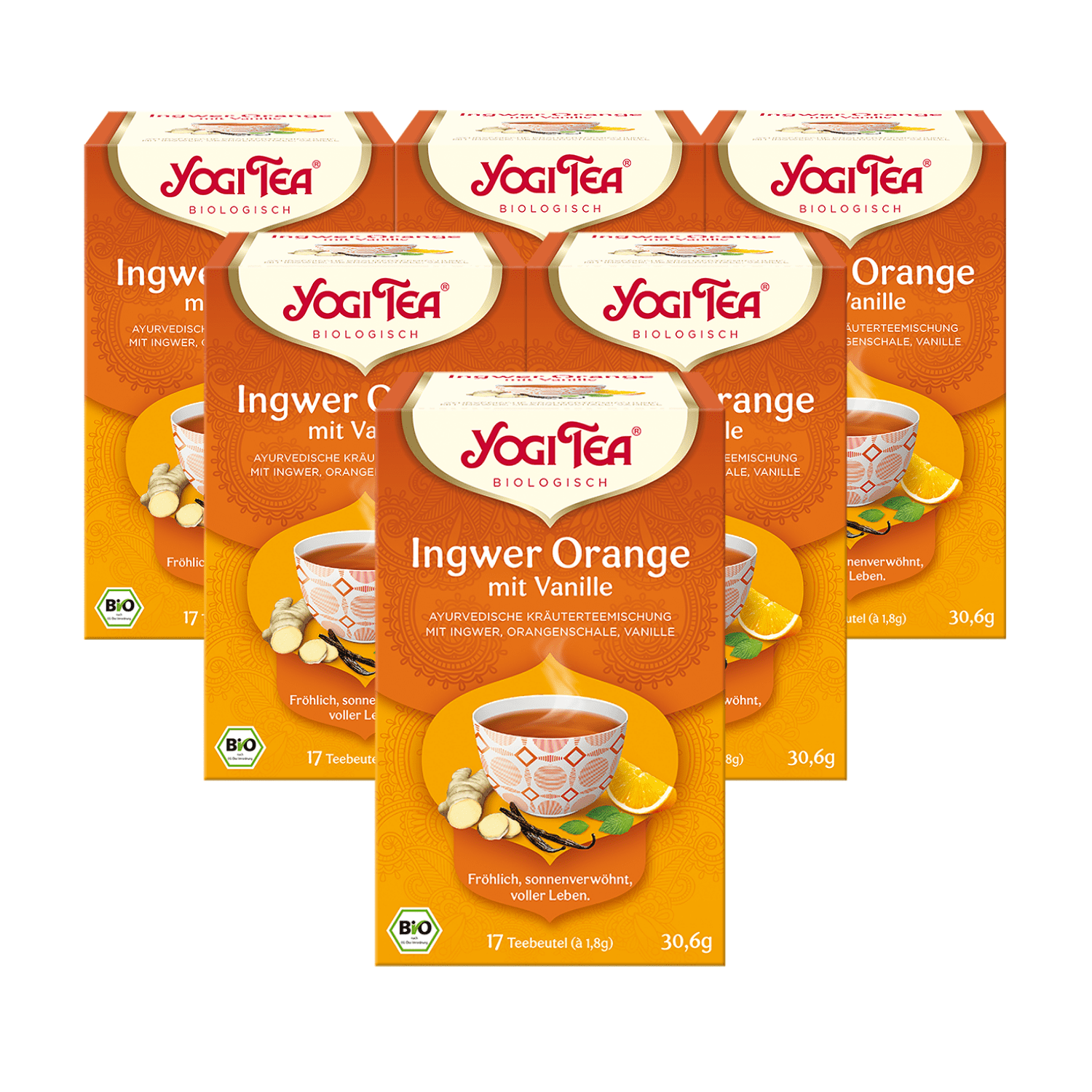 6 x BIO YOGI TEA Ingwer Orange | 6 x 30,6g 