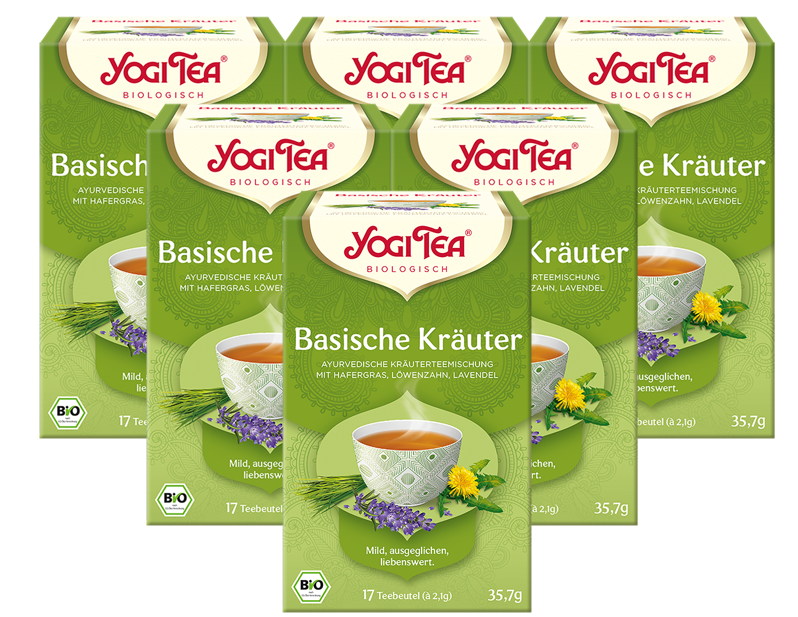 6 x BIO YOGI TEA Basische Kräuter | 6 x 35,7g 