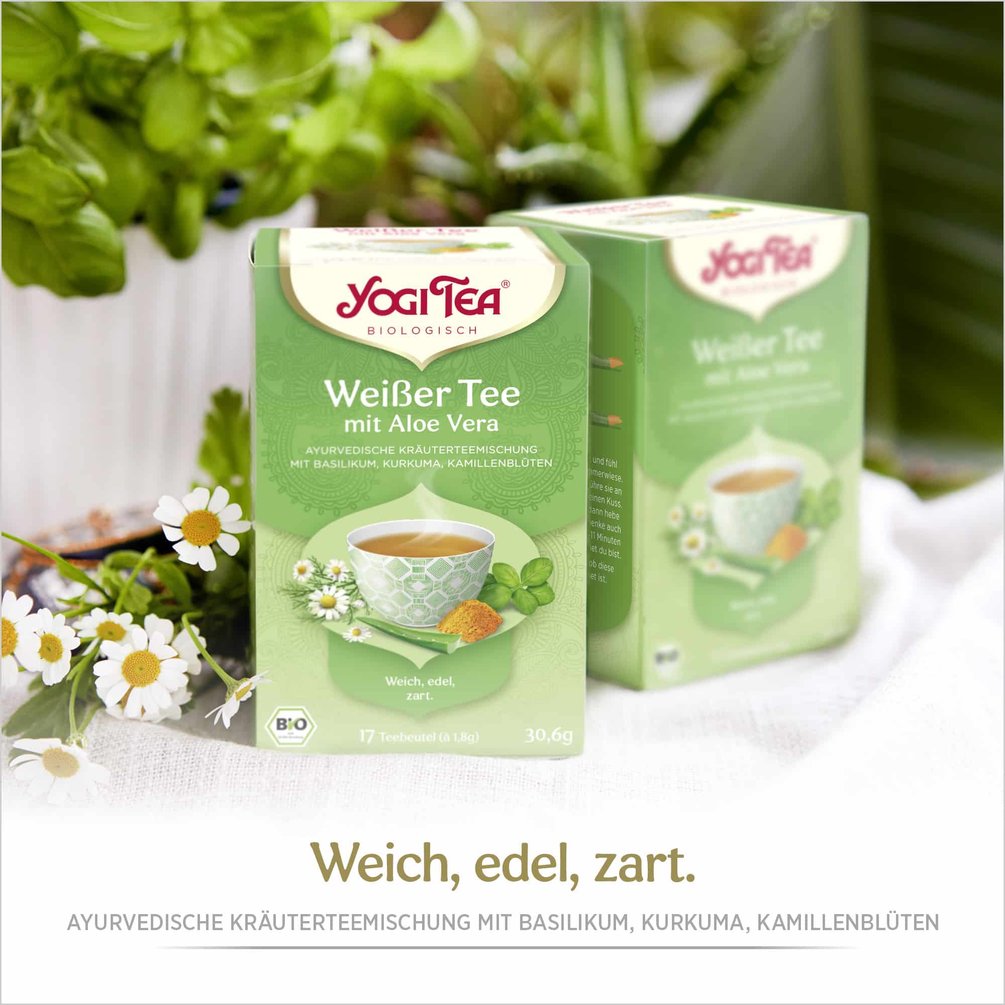6x BIO YOGI TEA Weißer Tee Aloe Vera | 6 x 30,6g 
