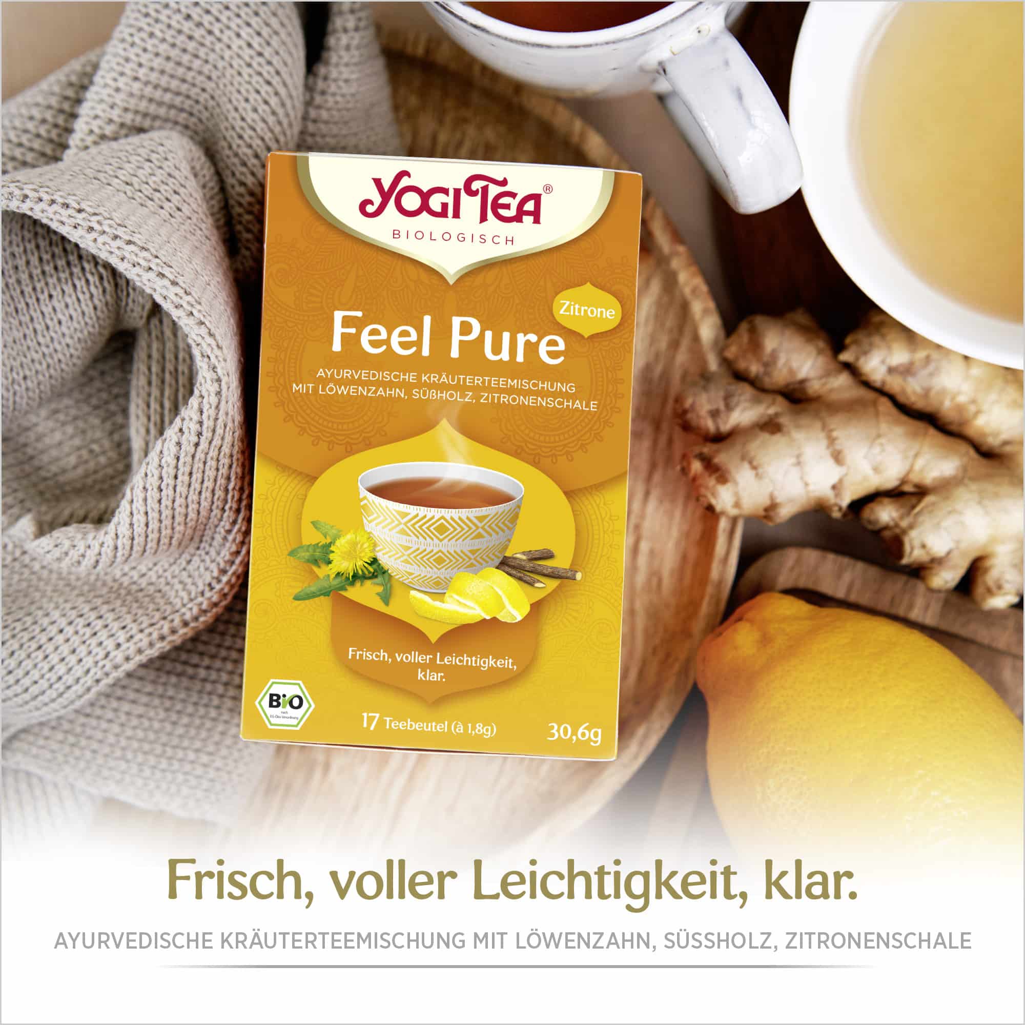 6 x BIO YOGI TEA Feel Pure Zitrone | 6 x 30,6g 