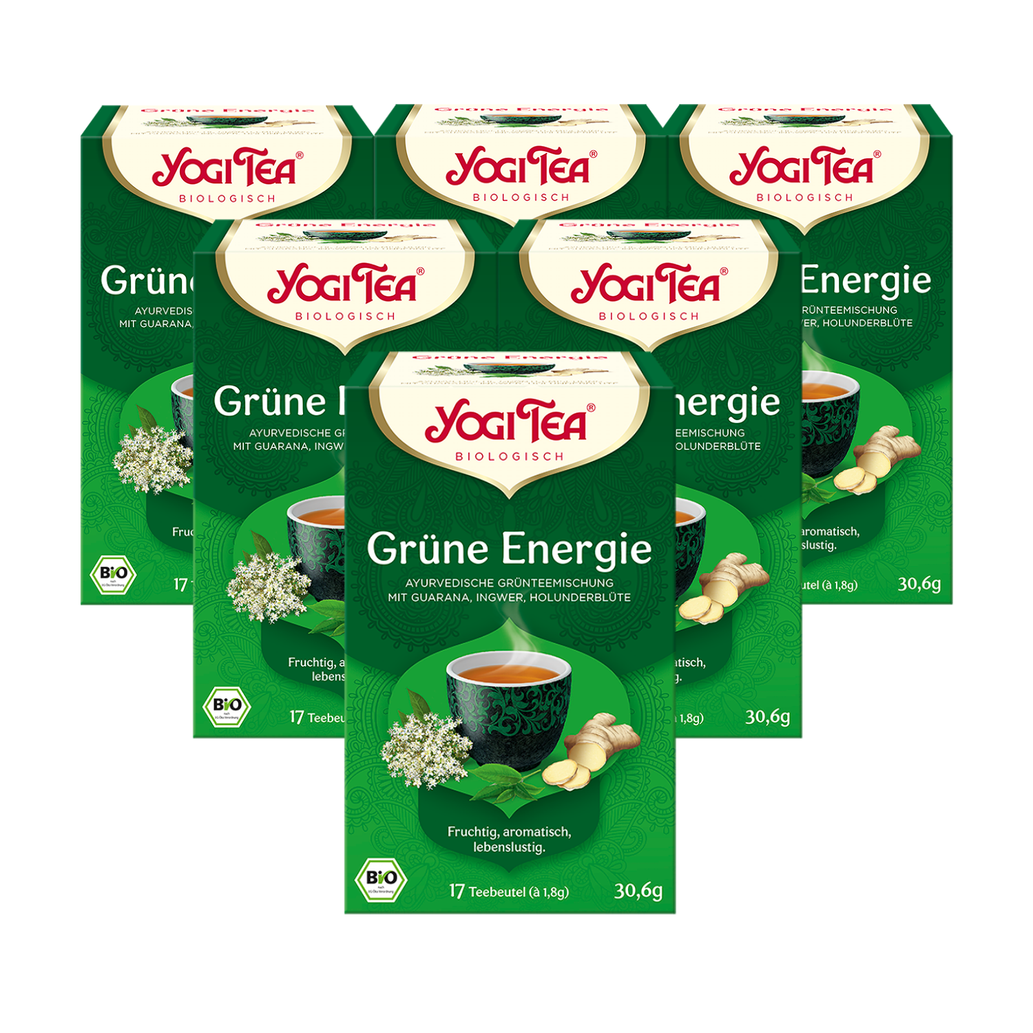 6 x BIO YOGI TEA Grüne Energie | 6 x 30,6g 