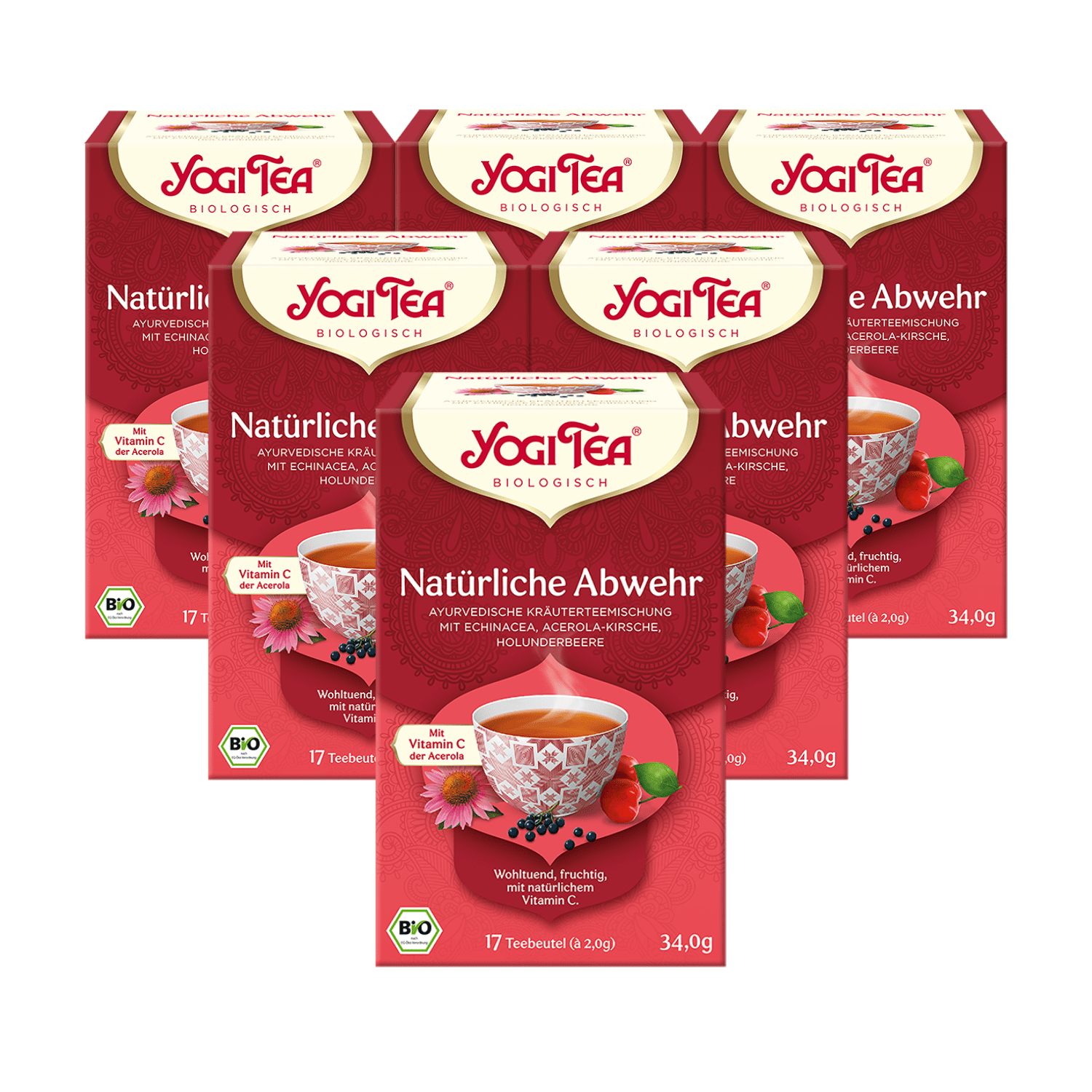 6 x BIO YOGI TEA Natürliche Abwehr | 6 x 34g