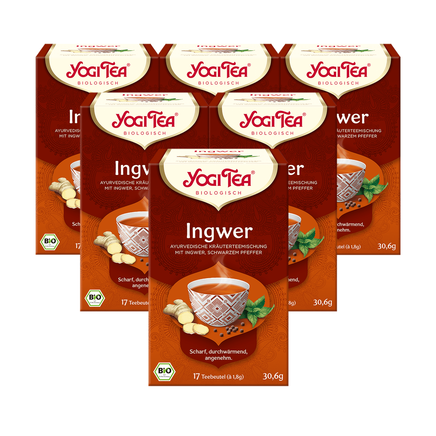 6 x BIO YOGI TEA Ingwer | 6 x 30,6g 
