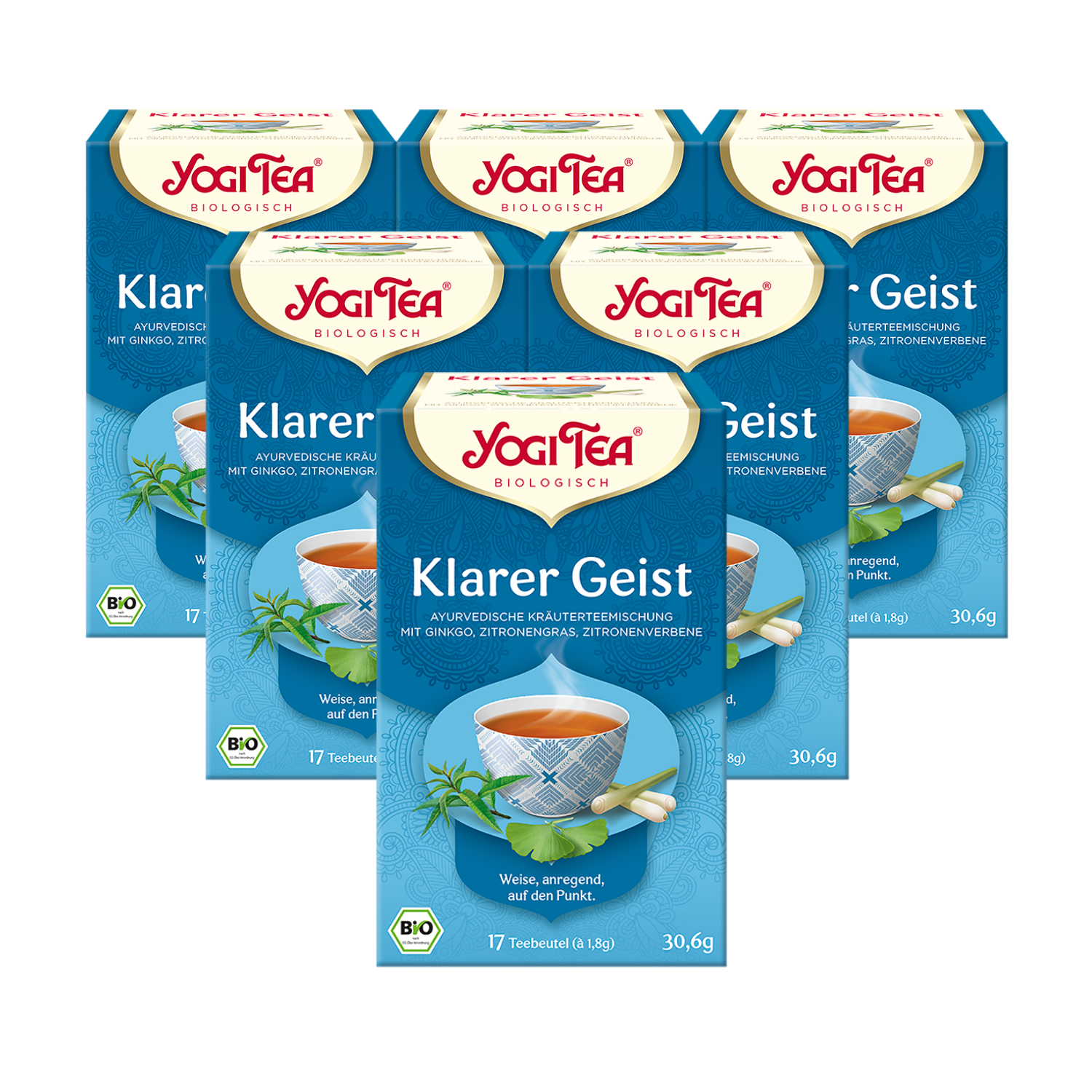 6 x BIO YOGI TEA Klarer Geist | 6 x 30,6g