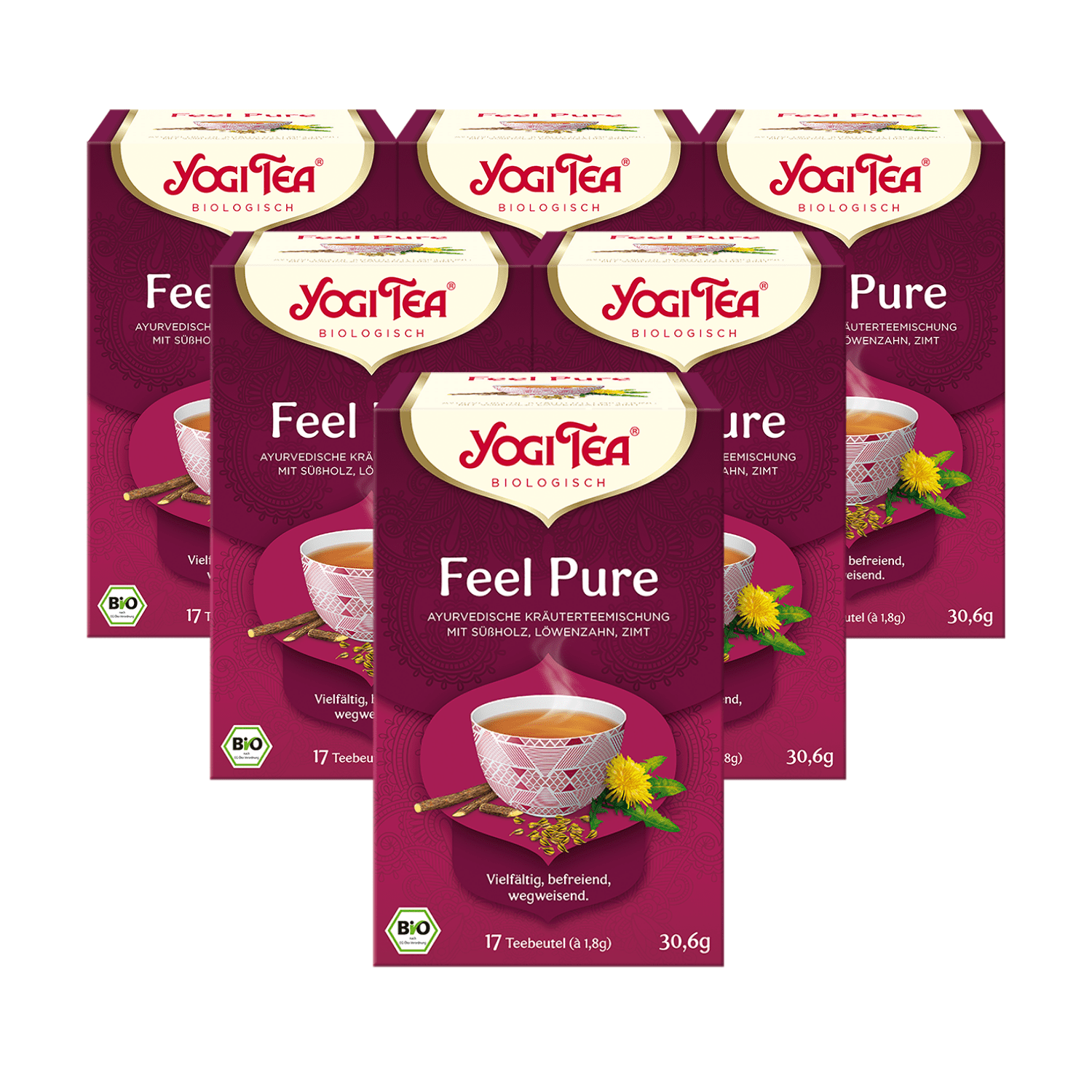 6 x BIO YOGI TEA Feel Pure | 6 x 30,6g 