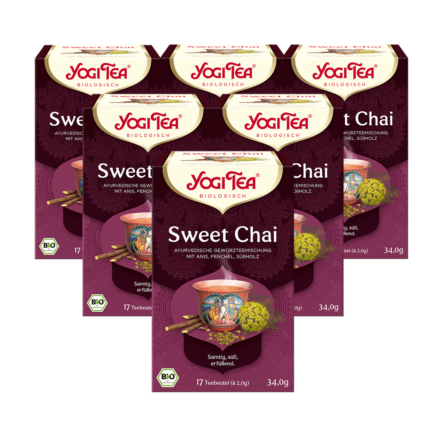 6 x BIO YOGI TEA Sweet Chai | 6 x 34g